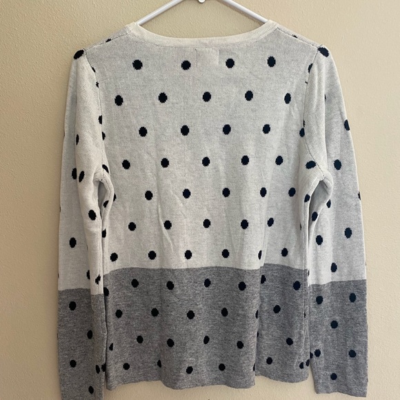 ⬇️LAST CHANCE⬇️ Market & Spruce Polka Dot Two Tone Gray Sweater - Picture 2 of 3